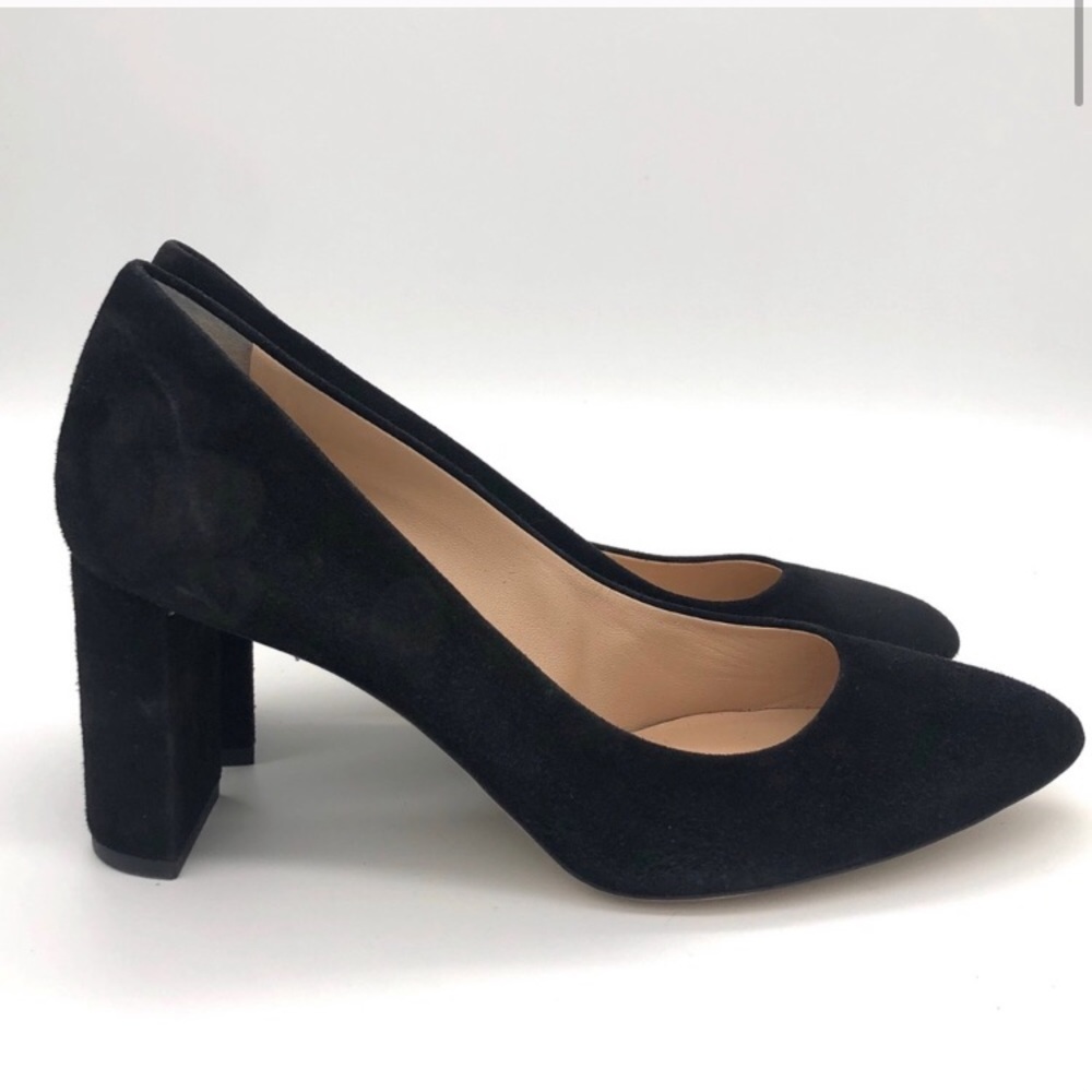 M. GEMI The Lustro Black Suede Block Heels…